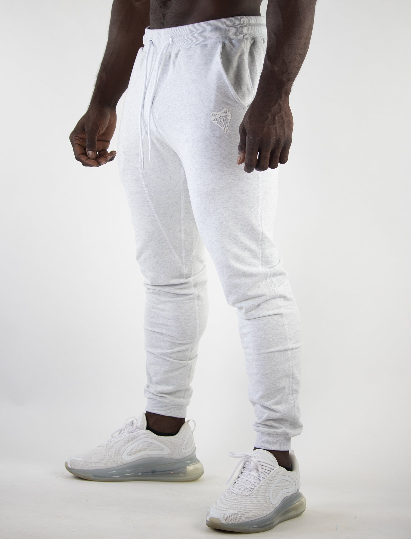 3d rubber joggers (white) – SNAKE BITE FITNESS